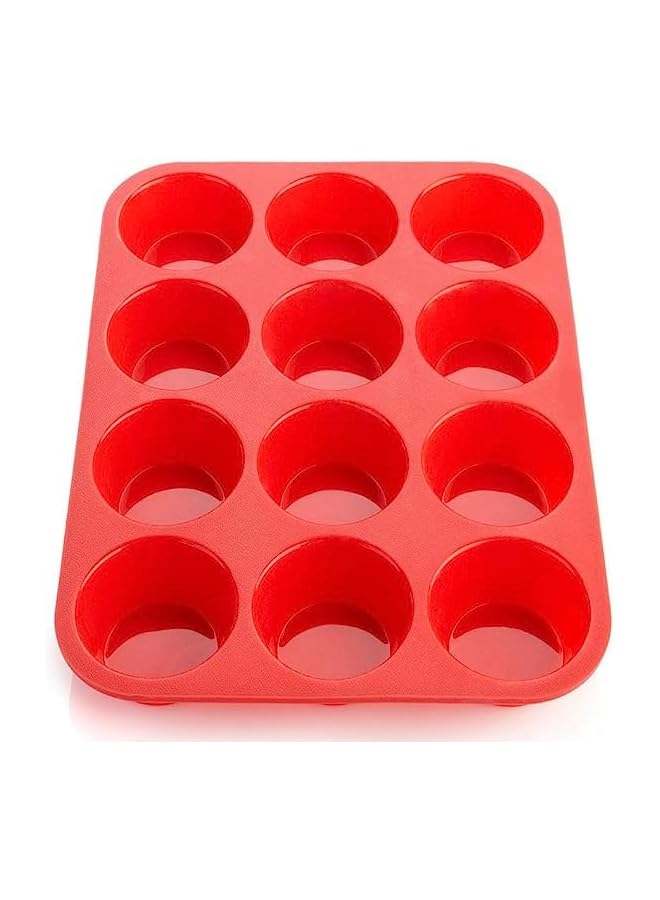 AMERTEER Mini Muffin Pan, 12 silicone cupcake molds Baking Pan & Cupcake Tray Silicon Bakeware Nonstick BPA Free Cupcake Pan 1 Pack Regular Size Silicone Mold - Image 1