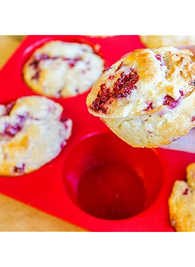 AMERTEER Mini Muffin Pan, 12 silicone cupcake molds Baking Pan & Cupcake Tray Silicon Bakeware Nonstick BPA Free Cupcake Pan 1 Pack Regular Size Silicone Mold - Image 4