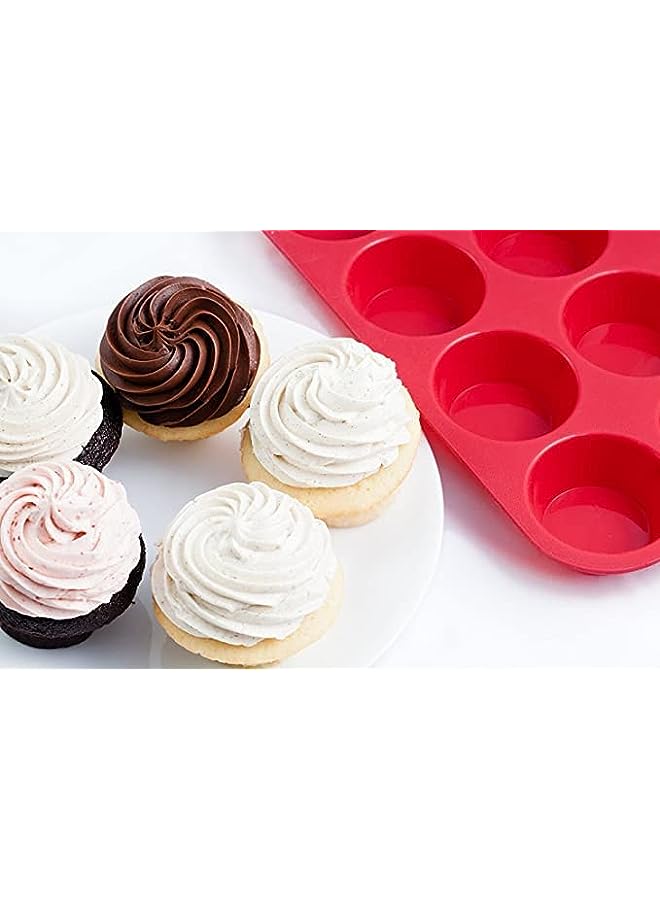 AMERTEER Mini Muffin Pan, 12 silicone cupcake molds Baking Pan & Cupcake Tray Silicon Bakeware Nonstick BPA Free Cupcake Pan 1 Pack Regular Size Silicone Mold - Image 2