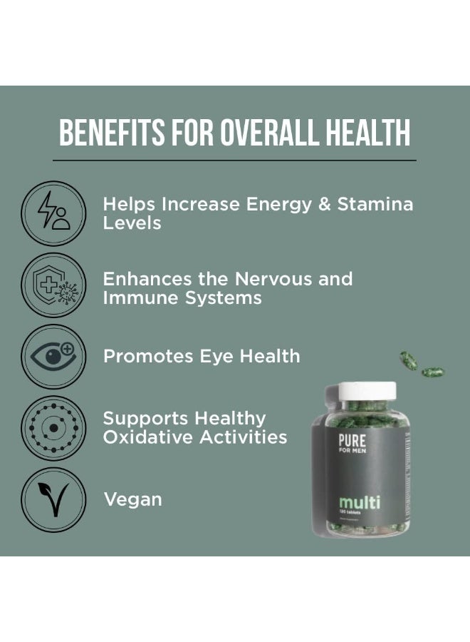 PURE FOR MEN Stay Ready Multivitamin | 'S Stay Ready Collection (120 Capsules) - Image 3