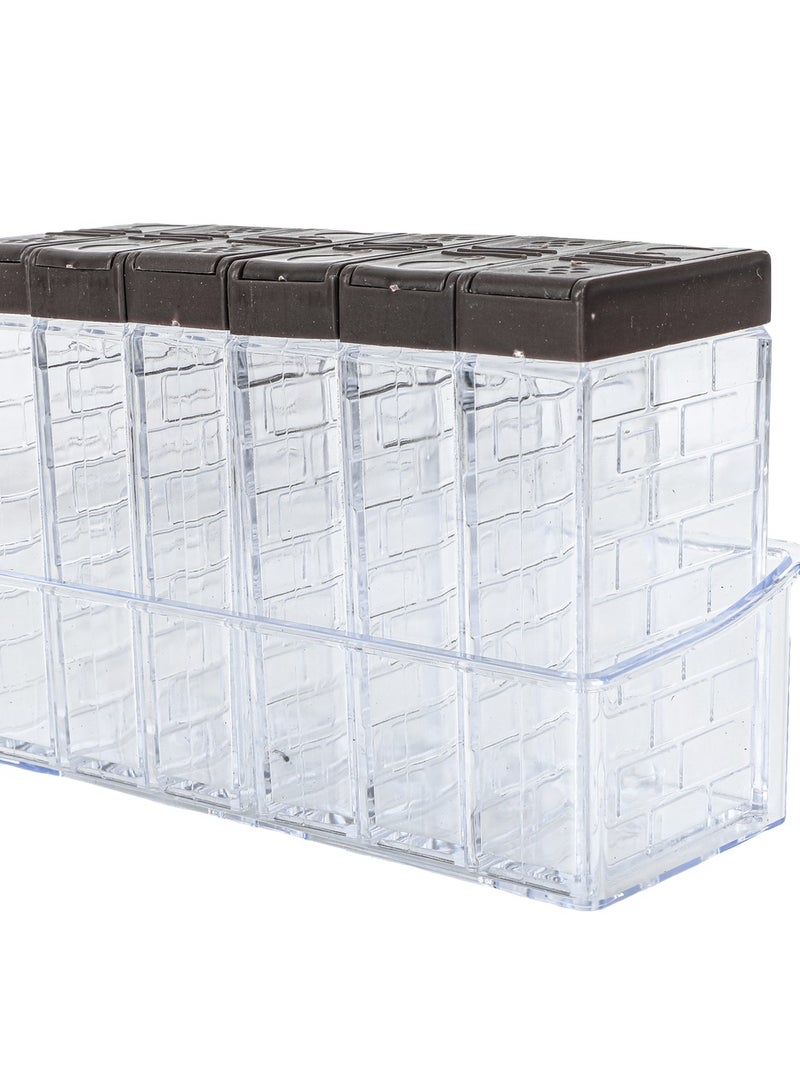 الغافة شنطة علب بهارات ,عدد 6قطع  ,  لون خشبي , من  الغافة - Image 4