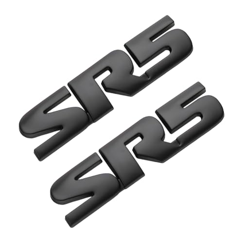 MUQIDA 2 PCS SR5 Metal Emblem 3D SR5 Nameplate Logo Badge Sticker Car Bumper Decal SelfAdhesive Metal Emblem Sticker Exterior Decor for Vehicle Trunk Tailgate Side Fender Black - Image 1