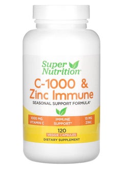 Super Nutrition C-1000 & Zinc Immune 120 Veggie Capsules 