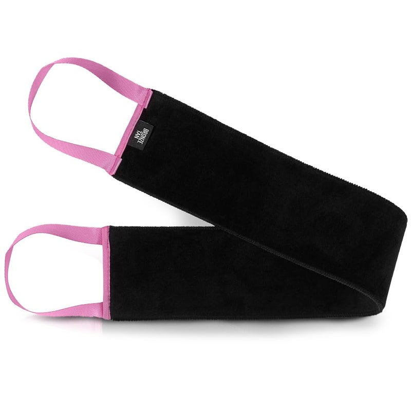 Bronze Tan Self Tanner Back Applicator  Tanning Mitt For Sunless Tanning Mousse or Lotion  Tan your Back Quickly and Easily  Self Tanning Back Applicator  Black with Pink Handles
