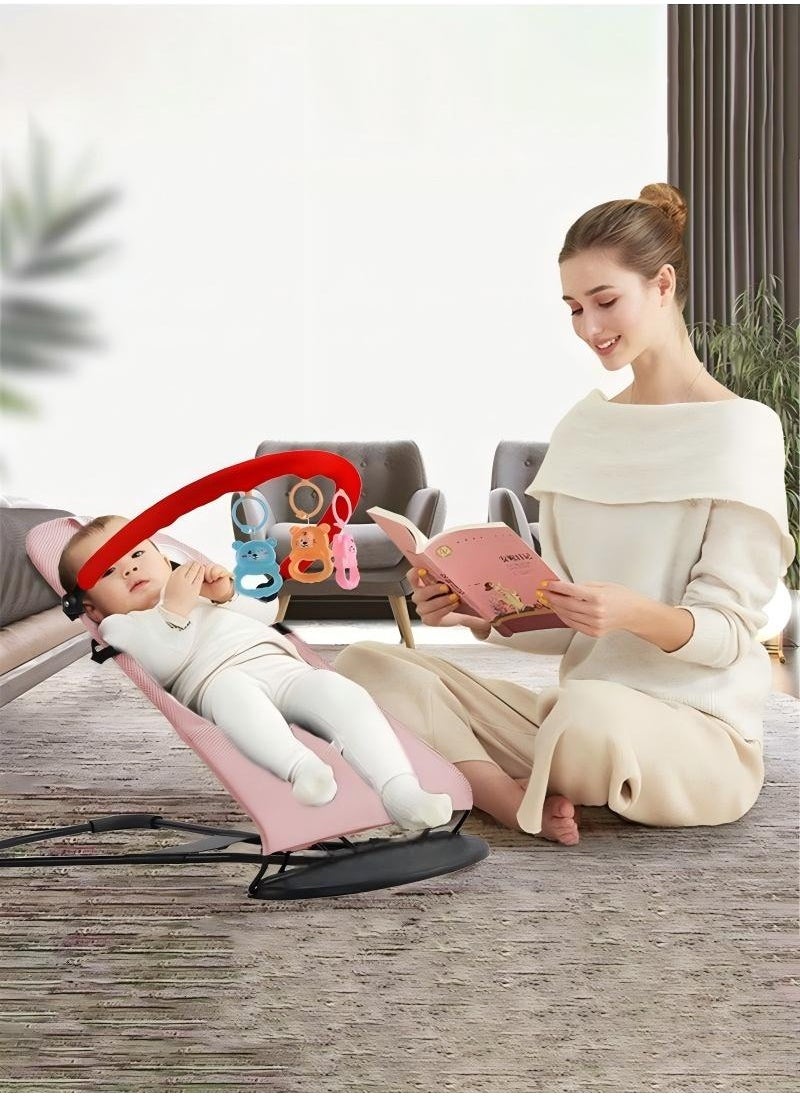 JUNYOUK Portable Newborn Baby Balance Chair Rocker With 3-Point Harness  - Image 5