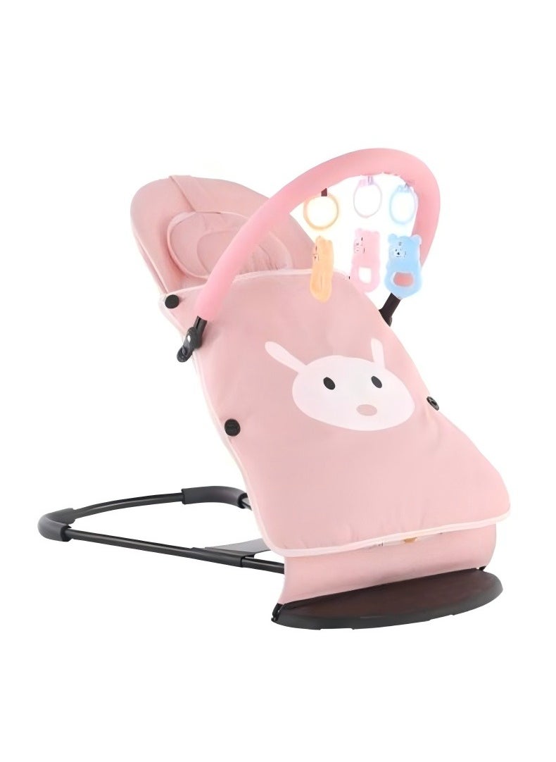 JUNYOUK Portable Newborn Baby Balance Chair Rocker With 3-Point Harness  - Image 1