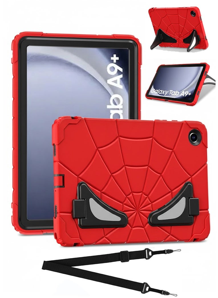 Samsung Galaxy Tab A9+ Plus 11-inch Tablet Cartoon Protective Case with Shoulder Strap Stand ，Cute Cartoon Kids Tablet Case ，Multi-Layer Silicone Shockproof Protective Cover A9+ Dedicated Case for Boy - Image 1