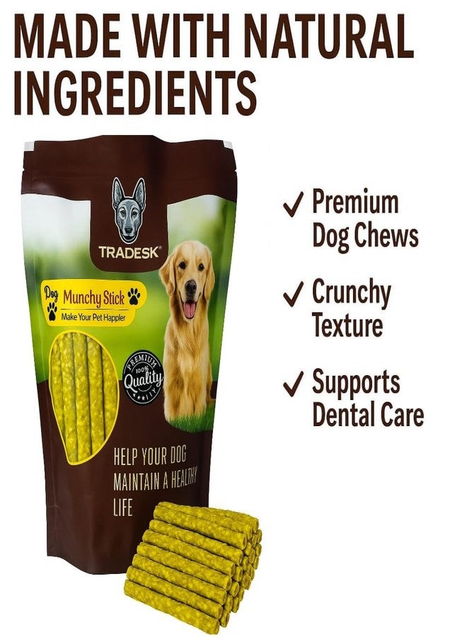 TRADESK Chicken Flavour Munchy Chew Sticks for Dogs | Rawhide Dog Treats | for All Life Stages | Yellow Chewy Sticks | 1KG Pack - Image 2