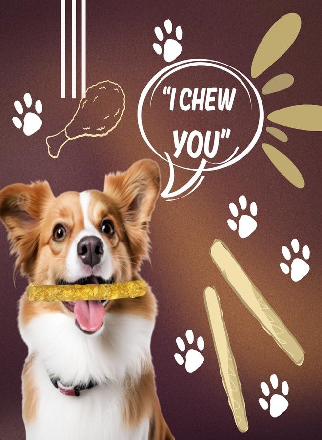 TRADESK Chicken Flavour Munchy Chew Sticks for Dogs | Rawhide Dog Treats | for All Life Stages | Yellow Chewy Sticks | 1KG Pack - Image 4