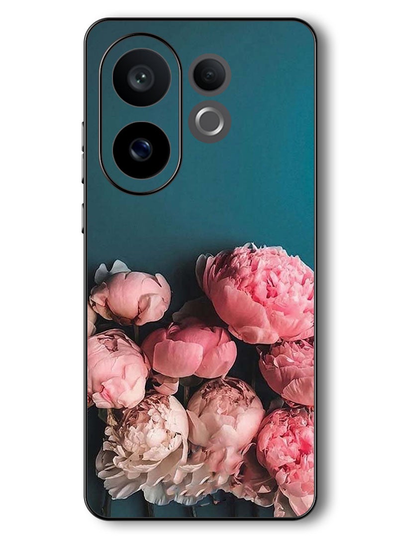 Theodor Case Compatible with Vivo V60 6.77 Inch Protection Shockproof Bumper Cover Flowers - Image 1