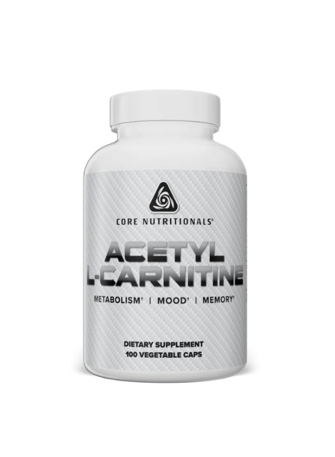 Acetyl-L-Carnitine (ALCAR) – High Bioavailability for Energy, Focus & Fat Metabolism, Supports Brain Health, Mood, Recovery & Performance - 100 Capsules