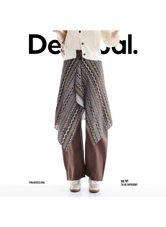 DESIGUAL 25 Autumn Winter New Collection Hand-Printed Apron-Style Banana Pants Women'S Casual Trousers - Image 4