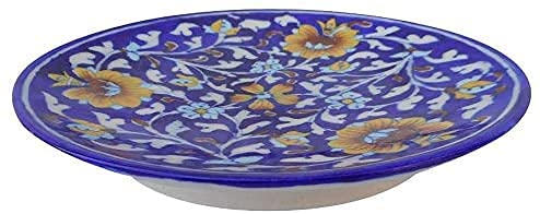 Craft Park Blue Pottery Ceramic Wall Hanging Decorative Handmade 8 Inch Round Plate CPDP15 - Image 2