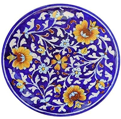 Craft Park Blue Pottery Ceramic Wall Hanging Decorative Handmade 8 Inch Round Plate CPDP15 - Image 4