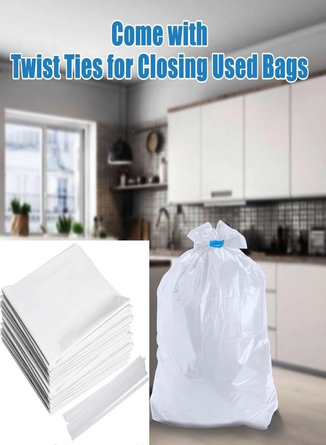 XHYdamile 20pcs 15" Universal Rectangular Compactors Garbage Bags,for Small Spaces/RV/Camping/kitchen(15Gallon,Ties Included, White) - Image 4