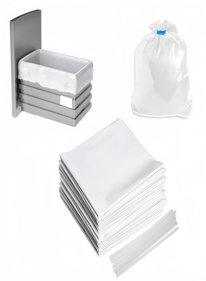 XHYdamile 20pcs 15" Universal Rectangular Compactors Garbage Bags,for Small Spaces/RV/Camping/kitchen(15Gallon,Ties Included, White) - Image 1