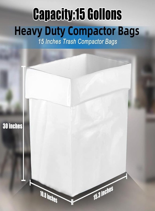 XHYdamile 20pcs 15" Universal Rectangular Compactors Garbage Bags,for Small Spaces/RV/Camping/kitchen(15Gallon,Ties Included, White) - Image 2