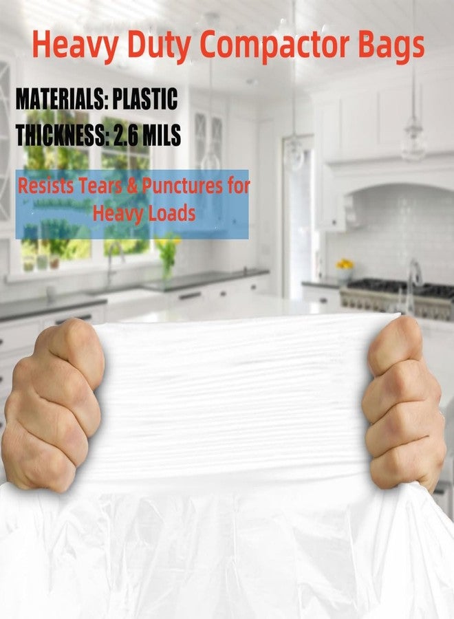 XHYdamile 20pcs 15" Universal Rectangular Compactors Garbage Bags,for Small Spaces/RV/Camping/kitchen(15Gallon,Ties Included, White) - Image 3