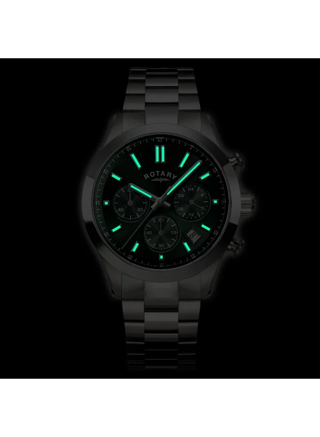 Rotary  Rotary Men's Heritage Chronograph Stainless Steel Bracelet Watch - RGB10069/24 for Men | Best Price UAE