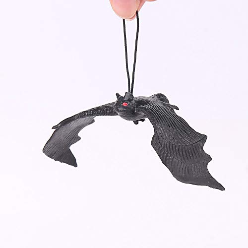 KEPATO 12 Pack Halloween Hanging Bats, Realistic Spooky Rubber Bats for Indoor and Outdoor Halloween Party Decorations and Supplies - Image 5