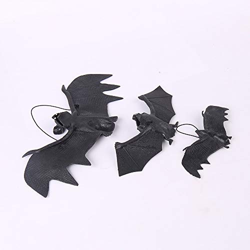 KEPATO 12 Pack Halloween Hanging Bats, Realistic Spooky Rubber Bats for Indoor and Outdoor Halloween Party Decorations and Supplies - Image 4