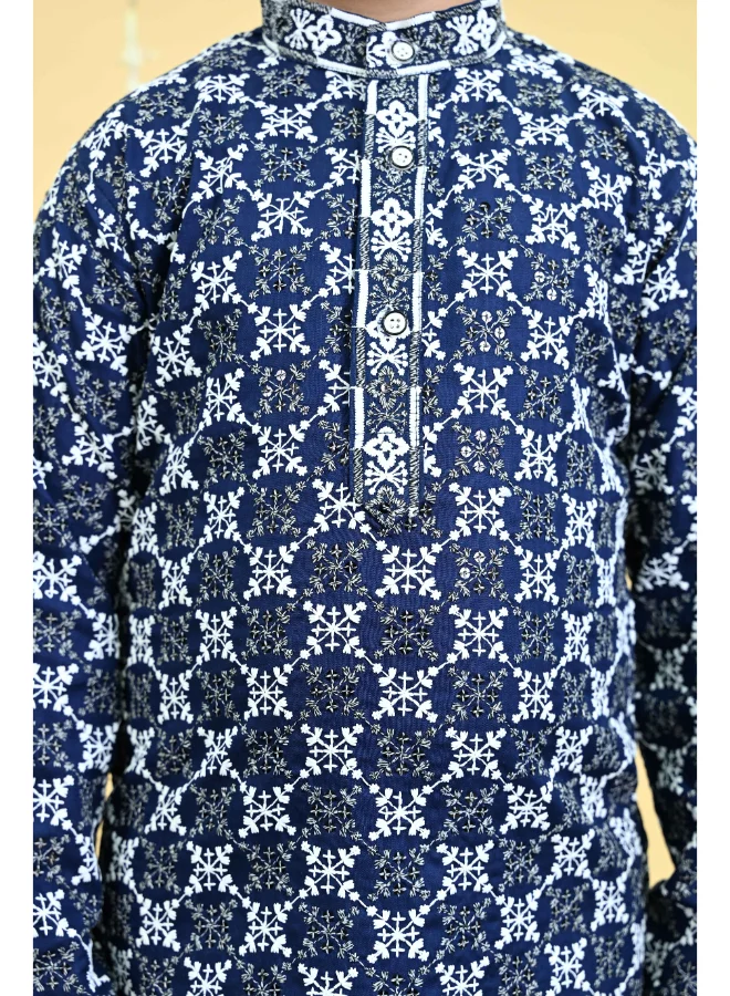 BT DEZINES Navy Blue Kurta Pajama Set for Boys