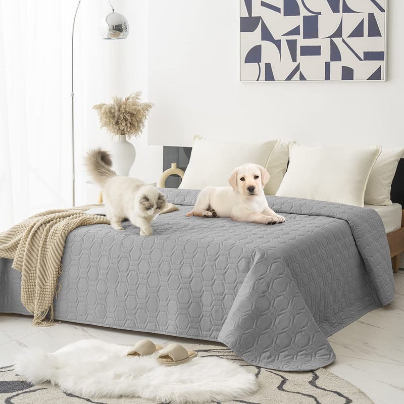 Tcksstex Waterproof and AntiSlip Dog Bed Cover and Pet Blanket Sofa Pet Bed Mat car Incontinence Mattress Protectors Furniture Couch Cover for Most Cats Dogs Pets82x82 Light Grey