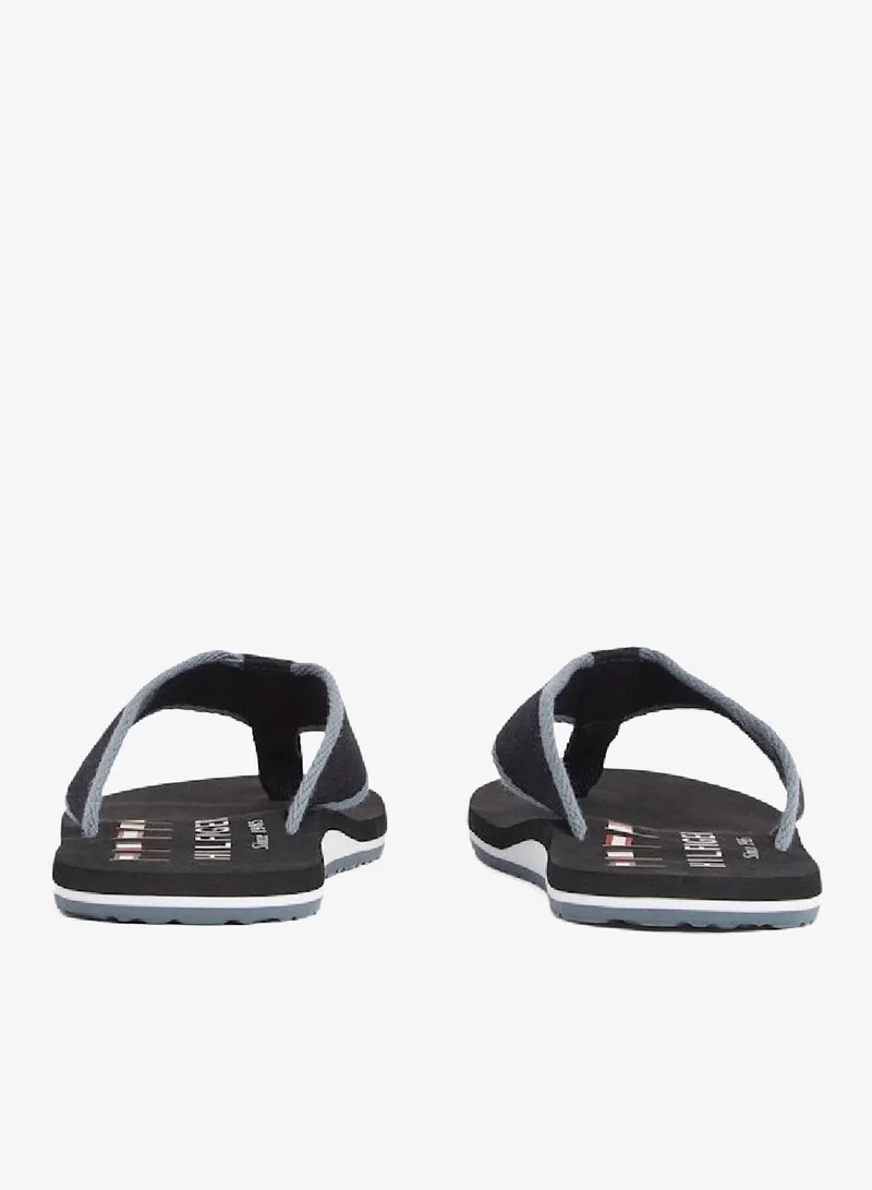 TOMMY HILFIGER Black Patch Beach Sandals for Men | Best Price UAE