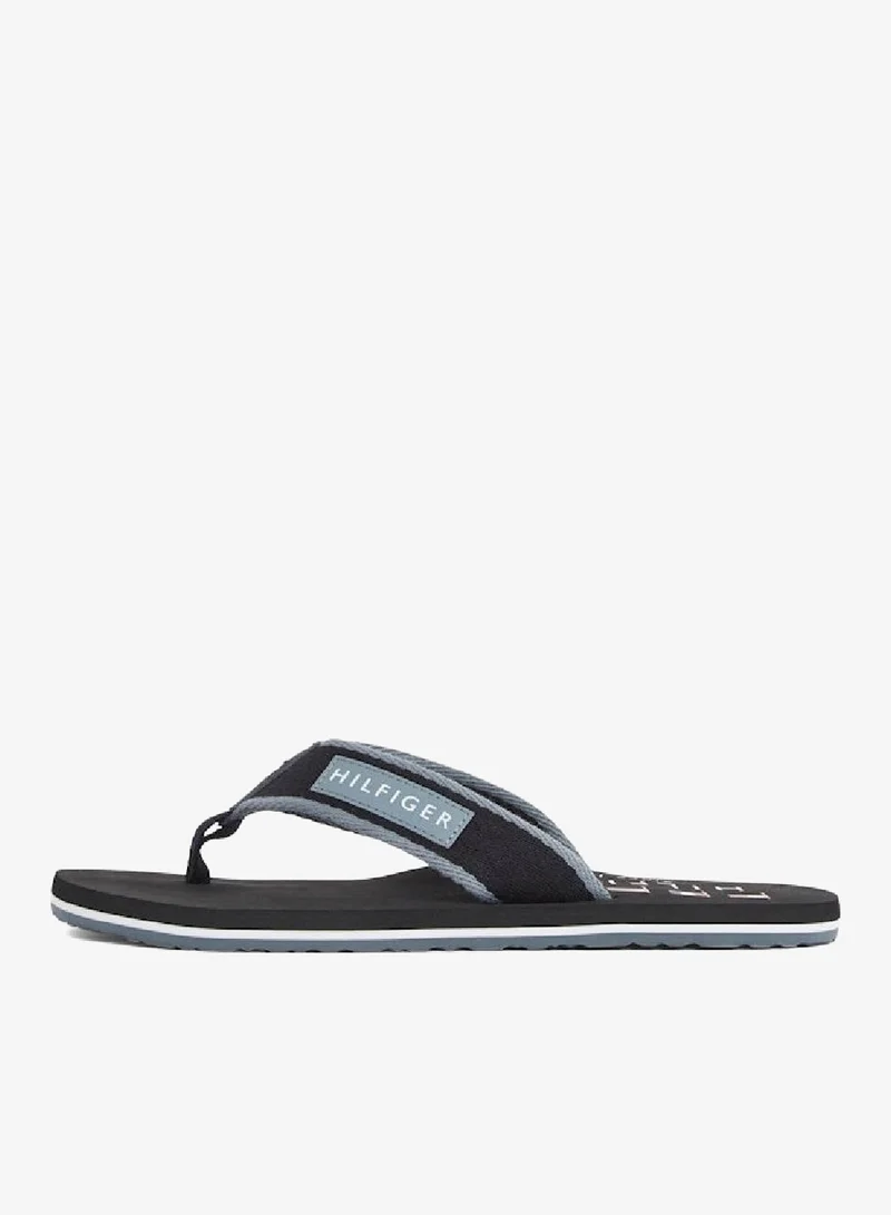 TOMMY HILFIGER Black Patch Beach Sandals for Men | Best Price UAE