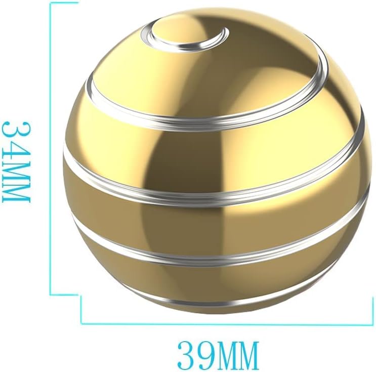 Apqdw 1.54 Inch Kinetic Spinning Desk Toys, ADHD Stress Relief Sensory Fidgets for Kids and Adults, Classroom Office, Party Favors, Gold A - Image 2