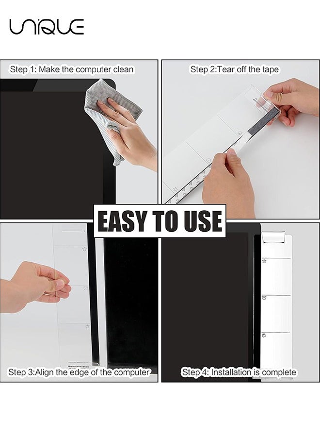 Unique - Monitor Memo Board, 2 Pcs Acrylic Message Memo Boards, Message Memo Holders Notes Boards Computer Screen Sticky Notes Reminder Phone Holder for Office & Home Desktop Organizer (Left & Right) - Image 1