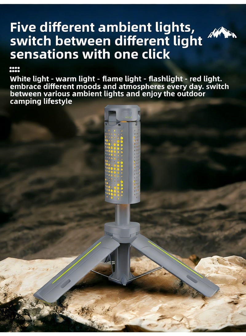 Closeli Rechargeable Camping Light & Lantern, Portable Foldable LED Flashlight, 8000mAh Power Bank Emergency Light, 6 Lighting Modes, Stepless Dimmable Outdoor Light with Adjustable Tripod, IP44 Waterproof, Camping Essentials for Hiking, Fishing, Travel & Outdoor Adventures - Image 3