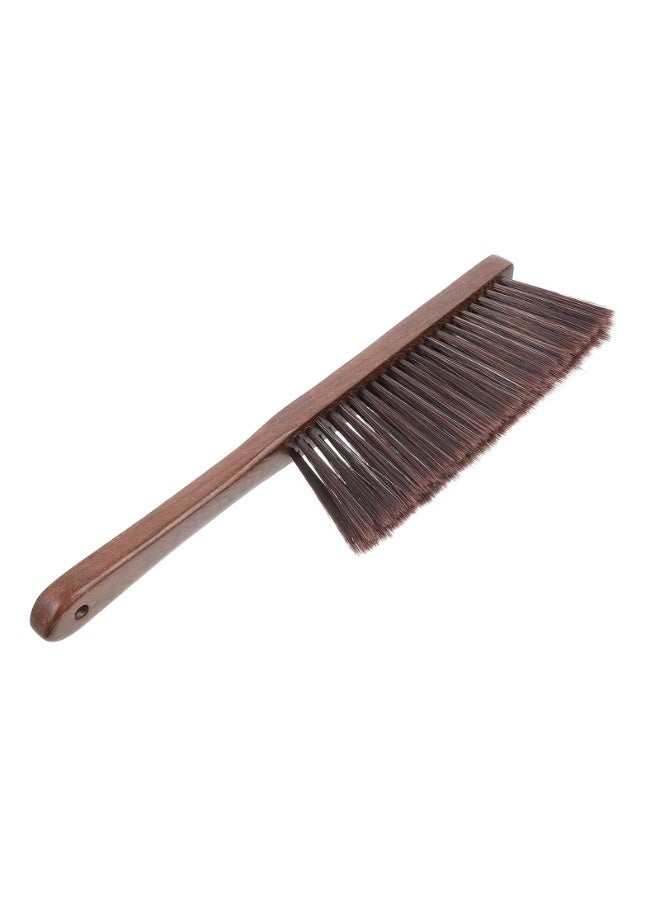فرشاة تنظيف غبار خشبية متعددة الوظائف بشعيرات ناعمة - فرشاة بمقبض وشعيرات ناعمة لإزالة الغبار عن السرير والأريكة والسجاد والبطانيات والمفروشات والأثاث والمراتب وتنظيف السيارات من الداخل - بني - Image 1