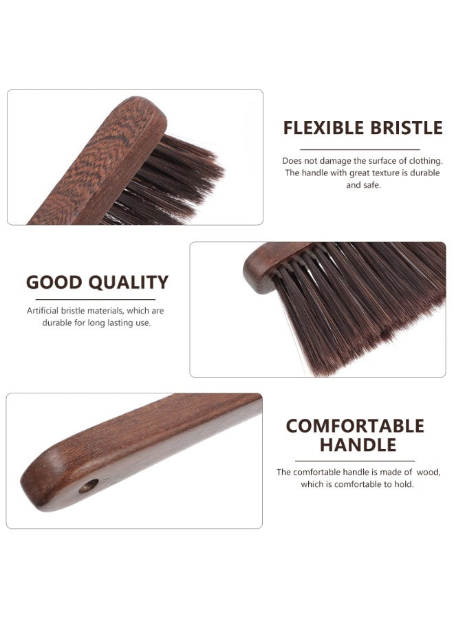 فرشاة تنظيف غبار خشبية متعددة الوظائف بشعيرات ناعمة - فرشاة بمقبض وشعيرات ناعمة لإزالة الغبار عن السرير والأريكة والسجاد والبطانيات والمفروشات والأثاث والمراتب وتنظيف السيارات من الداخل - بني - Image 4