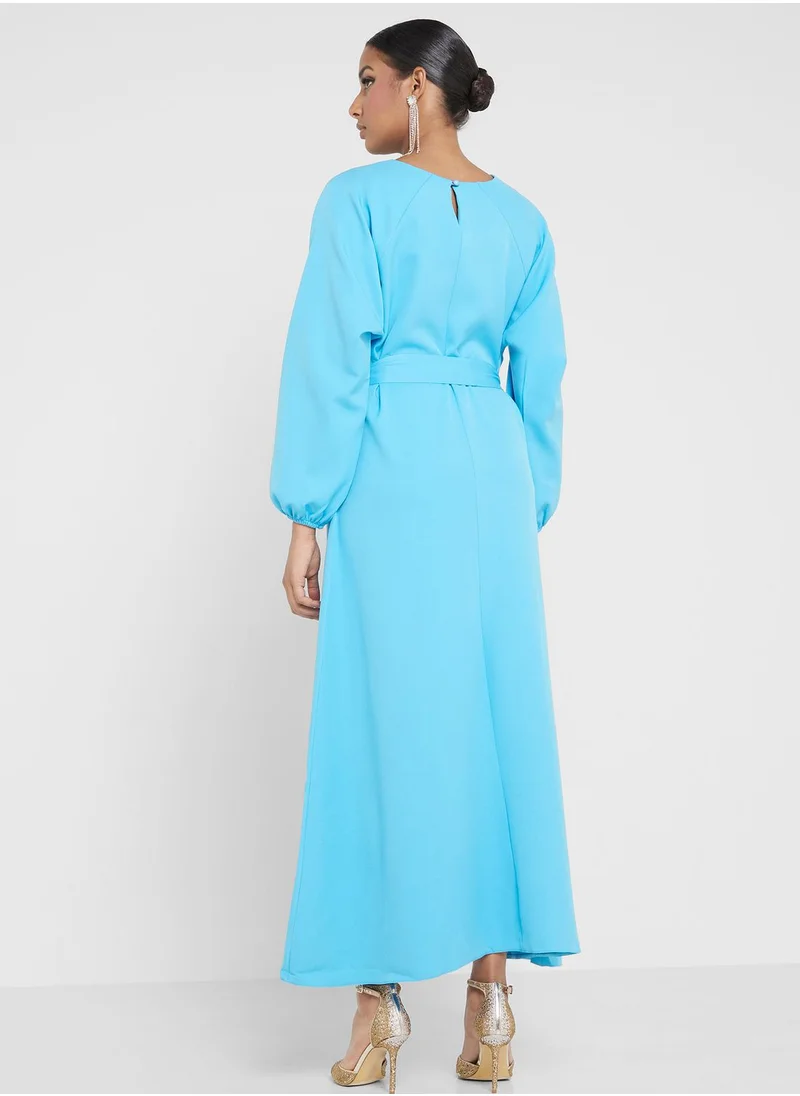Khizana Belted A-Line Dress