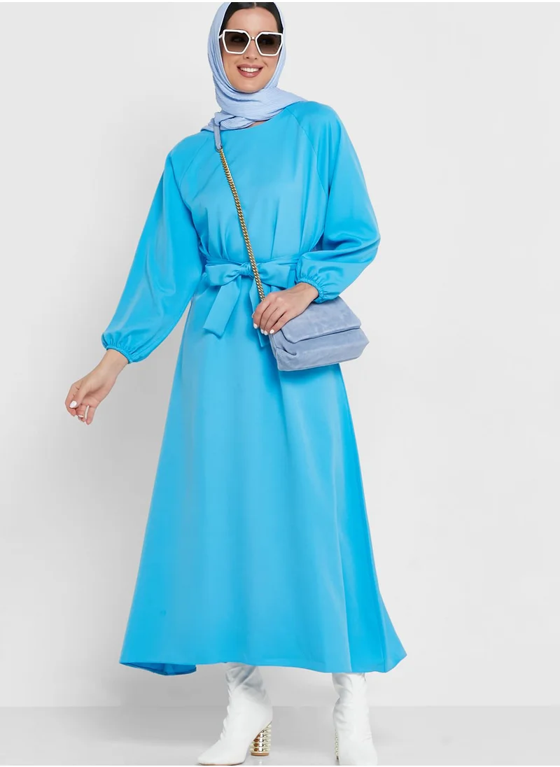 Khizana Belted A-Line Dress