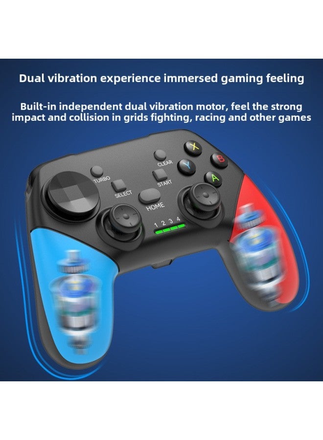 Bluetooth Wireless 2.4g Game Handle PC Computer Version Android IOS Mobile Phone Switch TV Ps4 Steam-Product Color:Black Red Blue Vibration + Receiver + Bracket  - Image 4