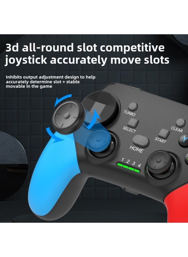 Bluetooth Wireless 2.4g Game Handle PC Computer Version Android IOS Mobile Phone Switch TV Ps4 Steam-Product Color:Black Red Blue Vibration + Receiver + Bracket  - Image 3