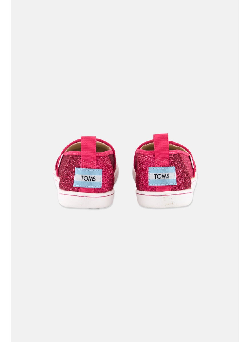 TOMS Kids Girl Alpargata Glittered Slip On Shoes, Pink  - Image 4