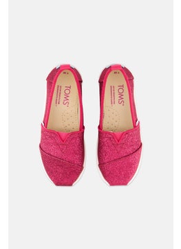TOMS Kids Girl Alpargata Glittered Slip On Shoes, Pink  - Image 3