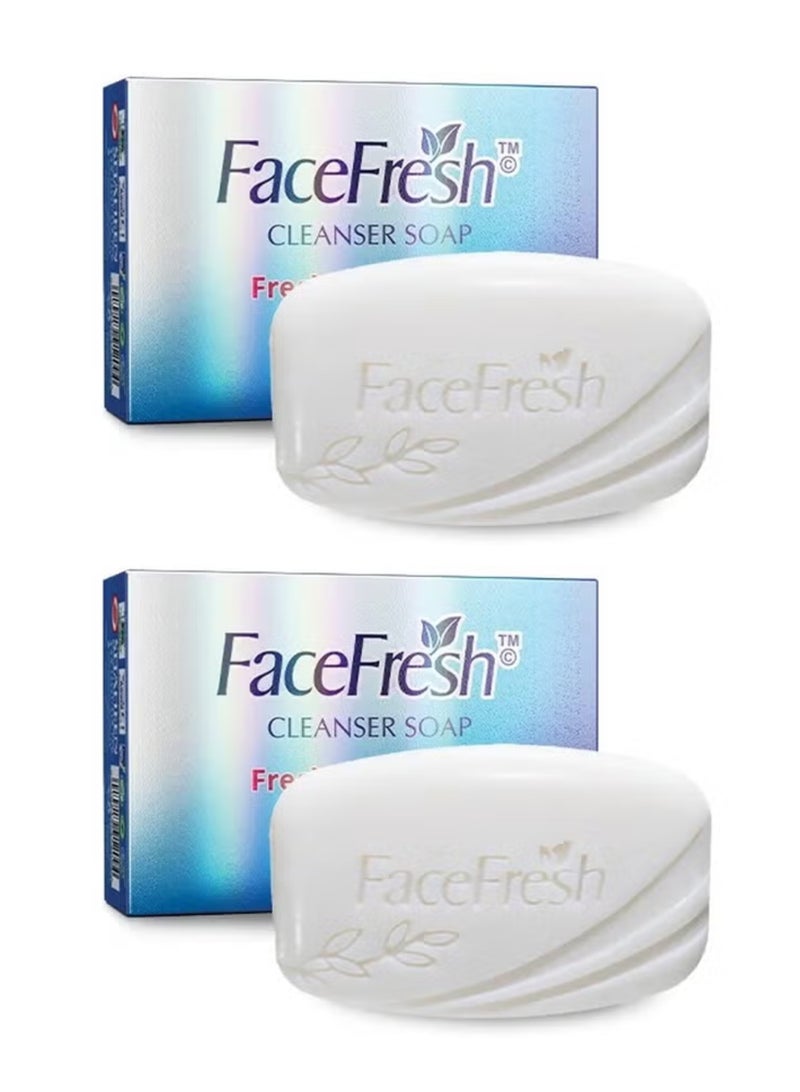 فايس فريش صابون منظف للحماية من البكتيريا – يساعد في تقليل خطر التهابات الجلد، مناسب لجميع أنواع البشرة، 100 جم (عبوة من 2) - Image 1