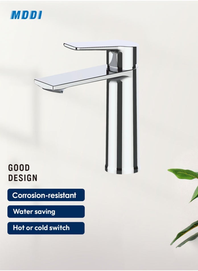 مودي خلاط مغسلة – هيكل من سبائك الزنك، تشطيب كروم لامع، صنبور مدمج لحوض الحمام بحجم 158×48×189 مم - Image 2