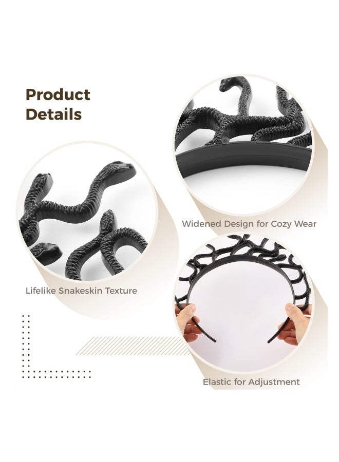 Medusa Snake Headband, 4PCS Egyptian Snake Headbands, Funny Snake Hair Hoops, Flexible Plastic Hair Hoops, Novelty Decorative Party Headdresses, Cosplay Party Supplies - Image 5