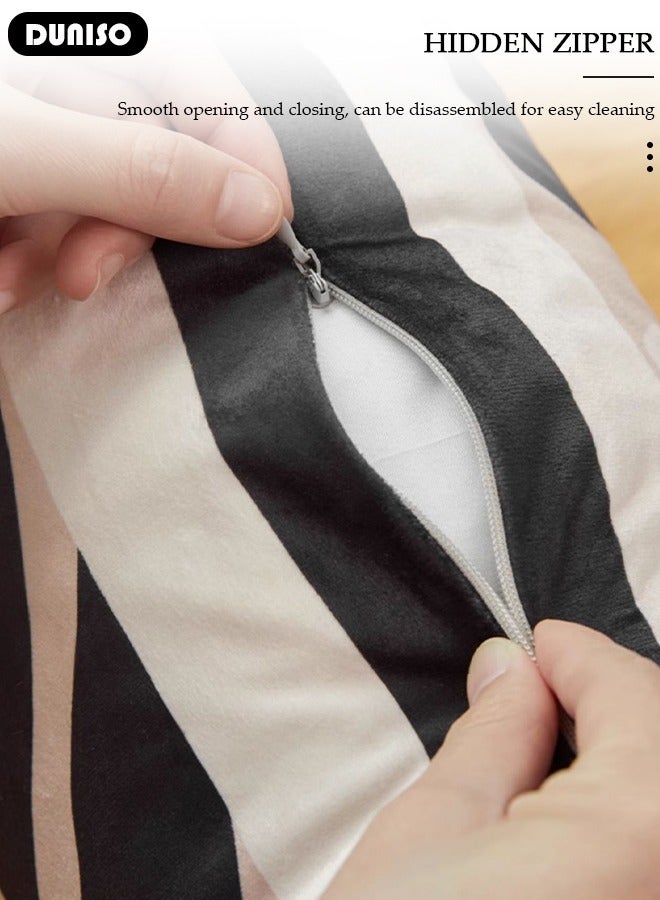 DUNISO أغطية وسائد بوهو 18x18 بوصة مزخرفة حديثة فن خط تجريدي للوسائد لأريكة غرفة النوم غرفة المعيشة جمالية خريفية غطاء وسادة مربع - Image 2