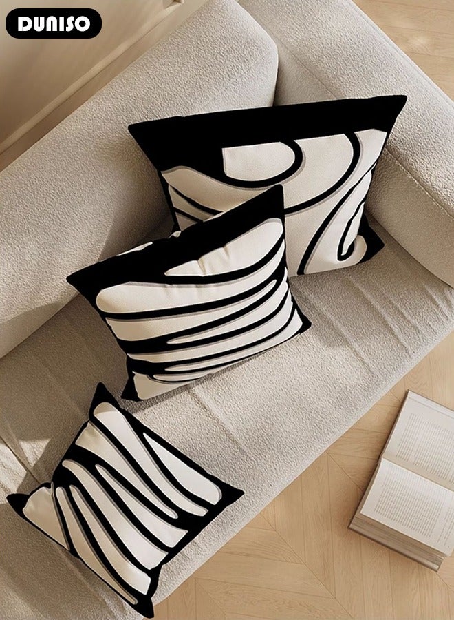 DUNISO أغطية وسائد بوهو 18x18 بوصة مزخرفة حديثة فن خط تجريدي للوسائد لأريكة غرفة النوم غرفة المعيشة جمالية خريفية غطاء وسادة مربع - Image 5