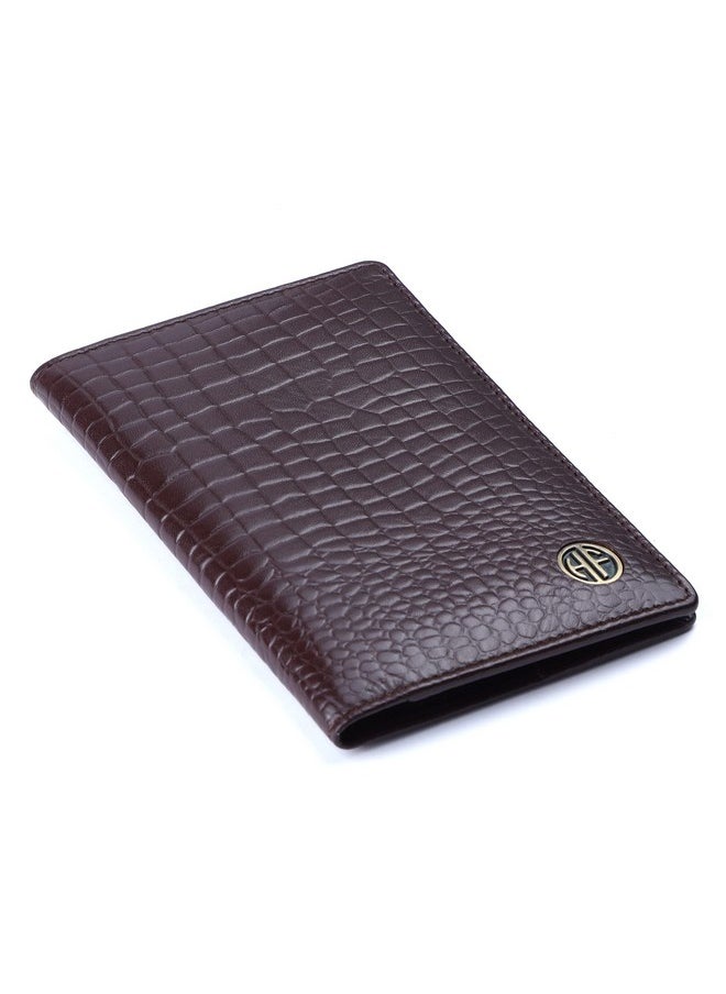 HAMMONDS FLYCATCHER - HAMMONDS FLYCATCHER Genuine Leather Passport Cover, Passport Holder for Men and Women - Travel Accessories Document Organizer, RFID Protected Passport Wallet with Card Slots for Trips - Croc Brown - Image 1