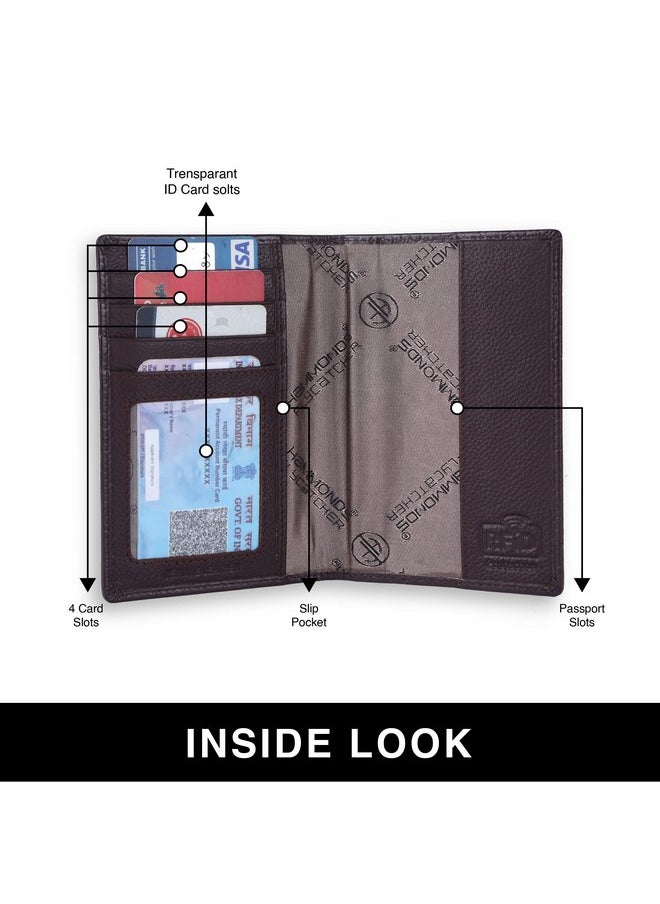 HAMMONDS FLYCATCHER - HAMMONDS FLYCATCHER Genuine Leather Passport Cover, Passport Holder for Men and Women - Travel Accessories Document Organizer, RFID Protected Passport Wallet with Card Slots for Trips - Croc Brown - Image 1