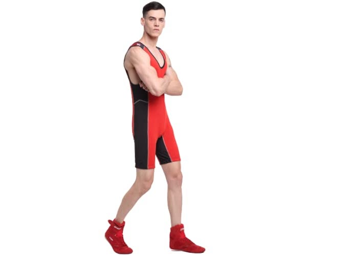 XPEED Wrestling Suit for Men Wrestling Suit Wrestling Compression Suit for Men Wrestling Suit Spandex Wrestling Suit Red(42) - Image 2