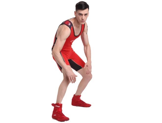 XPEED Wrestling Suit for Men Wrestling Suit Wrestling Compression Suit for Men Wrestling Suit Spandex Wrestling Suit Red(42) - Image 4