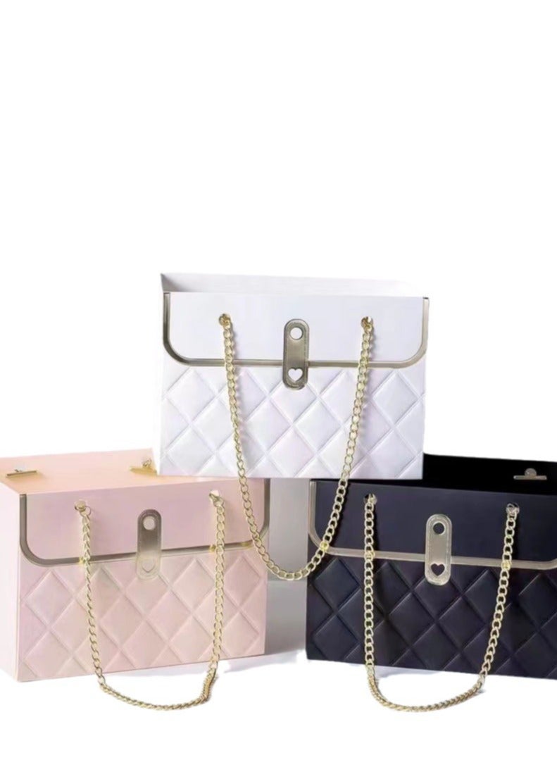 Joyelink 6 Pieces Party Favor Bags,Shopping Bag,Party Bags For Kids, supplies Snack candy Gift Bag Food Bags,Double-Sided Bags For Birthday Wedding Celebrations Party Favors 15*10*10.5(black,white,pink) - Image 1